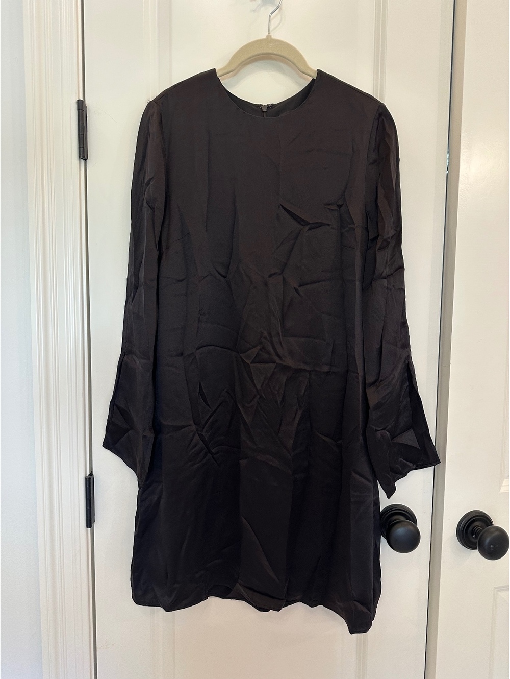 Banana Republic Abril Black 100% Silk Mini Shift Dress S NWT $180